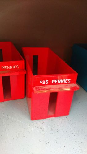 Lot of 2 Porta-Count Extra-Capacity Rolled Coin Penny Storage Tray