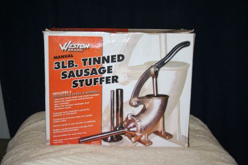 Weston 3 lb Tinned Sausage Stuffer model 36-0003-w New In Box