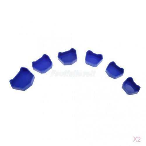 2x 6pcs dental lab plaster model base former molds tray dentist tool blue for sale