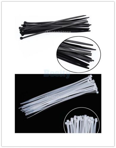 100Pcs Nylon Cable Tie Electric Self-locking Twist Tie 2 Colors 4 Size