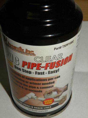 Pipe Fusion PVC Bonding Spray TXPF100C Easy Pipe Connections! 10 Oz Spray Bottle