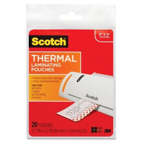 Scotch Thermal Laminating Pouches 3.7 X 5.2&#034; Es 20-Pouches (Tp5902-20) Us Seller