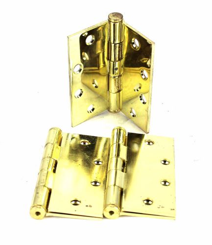 Import Template Hinge 4-1/2&#034; x 4-1/2&#034; x0134&#034; 3 Pack Bright Brass 1BYX8 2B