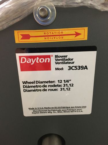 Dayton 3c539a blower, 12-1/4 inch with westinghouse motor for sale