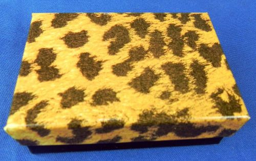 100 leopard print cotton filled gift boxes 3-1/4x2-1/4&#034; jewelry earring ring box for sale