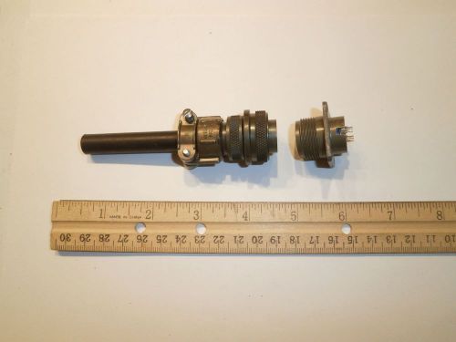 NEW - MS3106A 14S-2S (SR) With Bushing and MS3102A 14S-2P - 4 Pin Mating Pair