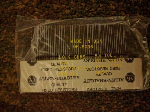 50 PCS ALLEN BRADLEY FIXED RESISTORS - 10K OHMS,1/4 WATT - FAST SHIP