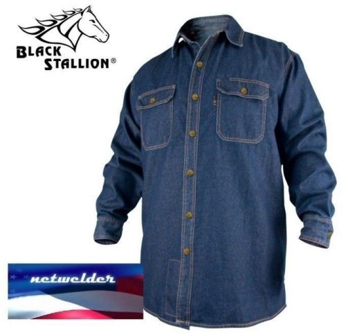 REVCO BLACK STALLION FR FLAME RESISTANT DENIM WORK SHIRT - FS8-DNM  SMALL