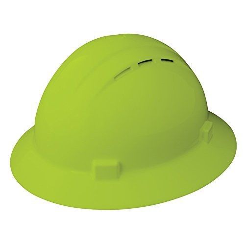 Erb safety 19330 americana full brim vent standard hardhats, 6 1/2&#034; x 8&#034;, hi-viz for sale