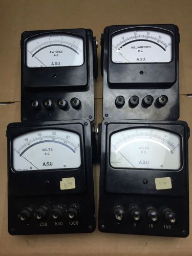 LOT OF 4 METERCRAFT ELECTRICAL TEST INSTRUMENT MILLIAMPERES MODEL PD441 DC METER