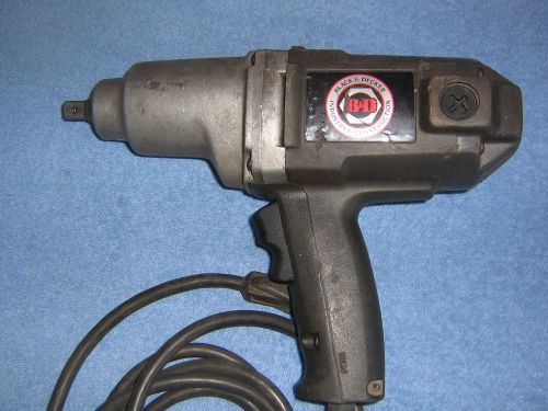 Black &amp; Decker 1/2&#034; Electric Impact Wrench 7.5 Amps 120 Volts 2700 BPM Mod 2670