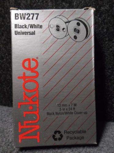 Nukote BW277 Universal Black Nylon &amp; White Cover-Up Typewriter Ribbon