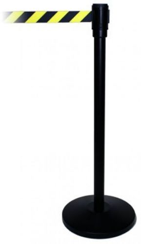 2 crowd control pro line economy retractable belt stanchions - black post with for sale