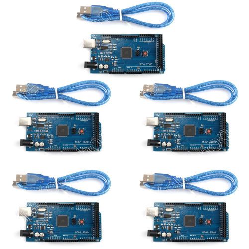 5pcs mega 2560 r3 atmega16u2 atmega2560-16au board + usb cable for arduino bs5. for sale