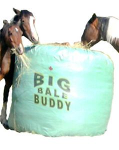 Big Bale Buddy Size LARGE Feed Hay Horses Equine Green Round Bale Feeder