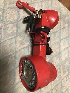 VINTAGE AECO LINEMEN LINE ROTARY TESTER TELEPHONE RED