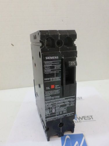 Used siemens hhed62b025 25 amp 2 pole  600 volt   100ka @ 240 hhed6 for sale