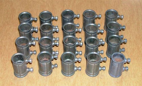 Lot of 20 Metal 1/2&#034; Counduit Couplings, 2 screw