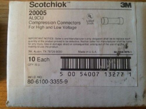 Lot (10) NEW  3M SCOTCHLOK  AL9CU COMPRESSION CONNECTORS 1/0AWG