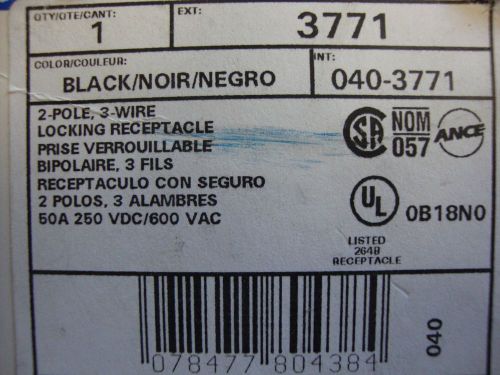 Leviton non-nema turn locking receptacle outlet 50a 250vdc 600vac 3771-040 boxed for sale