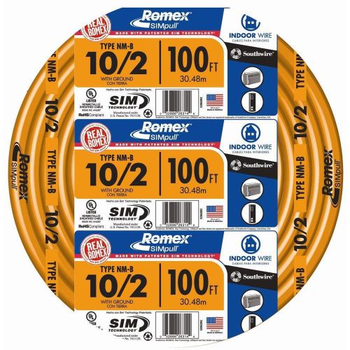 Southwire Romex SIMpull 100 ft Orange Feet 10/2 NM-B Cable 28829023