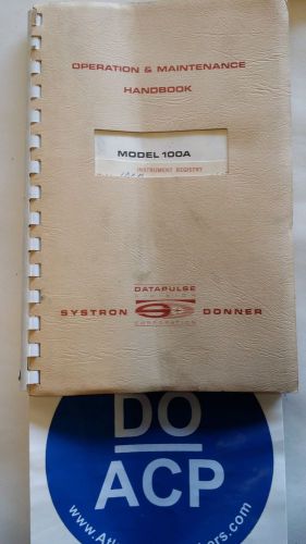 DATAPULSE MODEL 100A HANDBOOK OPERATION/MAINTENANCE MANUAL R3S31