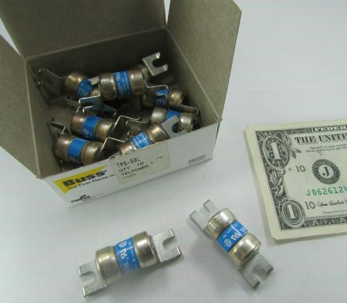 Box 10 buss tps-50l telecom fuses 50a 170v dc 100ka interrupt slow blow time lag for sale