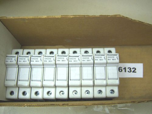 (6132) Lot of 9 Bussmann Fuse Blocks CHCC1D 30A 600V