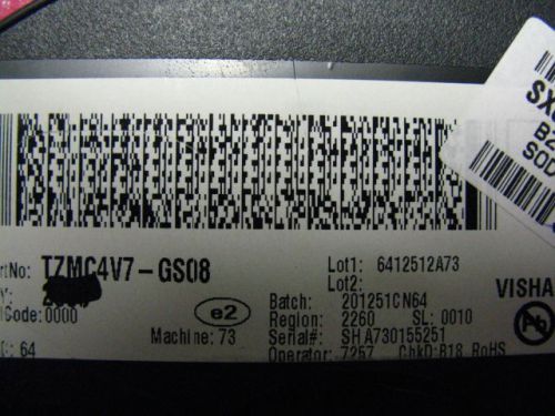 1600 pcs vishay tzmc4v7-gs08 for sale