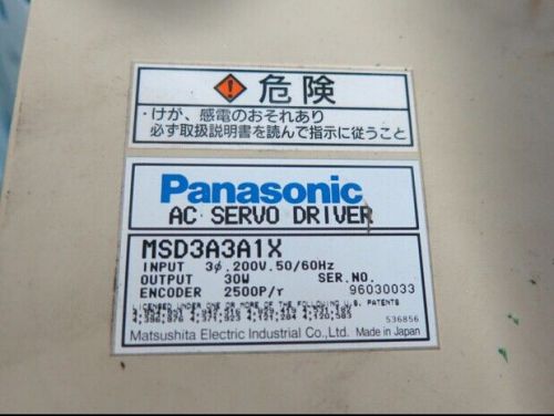 Used Panasonic AC Servo Driver MSD3A3A1X  Tested