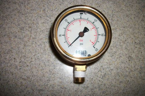 LENZ HYDRAULIC PRESSURE GAUGE. PSi 0-60 LIQUID FILLED. MALE 1/4 NPT FITTING