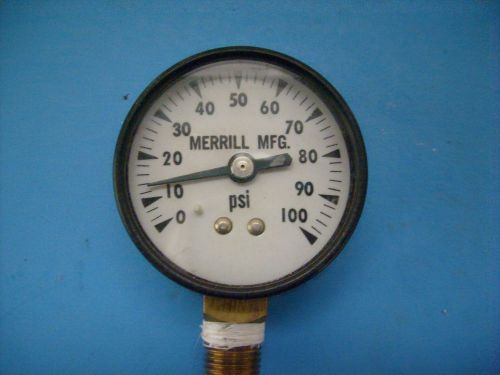 VINTAGE MERRILL MFG PSI GAUGE UNTESTED STEAMPUNK 2&#034; R NR