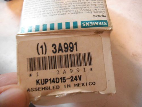 Siemens KUP-14D15-24V Gen Purp Relay 3 Amp 1/2 HP 600 V - NEW