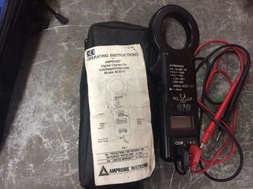 AMPROBE Model ACD-11 AC Current &amp; Voltage Test Meter w/ Case &amp; Probes