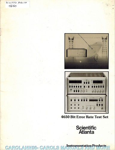 SCIENTIFIC ATLANTA Sales Brochure 4650 BIT ERROR RATE TEST SET