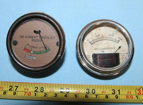 2x - VINTAGE RADIO GUAGE - DEFOREST CROSLEY &amp; READRITE METER WORKS -PANEL METERS