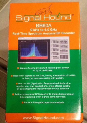 Signal hound bb60a real time spectrum analyzer 9 khz to 6.0 ghz read descript for sale