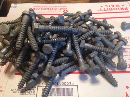 Galvanized Hex Head Lag Screws Bolts 5/16 x 2&#034;  (Lot of 100 pcs.)- Free Shipping