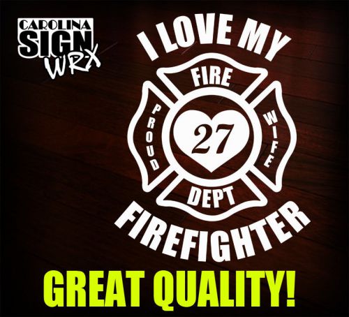 Custom Firefighter Wife Maltese Cross Vinyl Decal Sticker