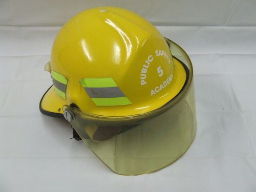 LION 3700 FIRE FIGHTER RESCUE HELMET w VISOR yellow