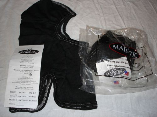 2 BRAND NEW Majestic PAC IA Nomex Blend BLACK Hood, NFPA 1971-2013 FREE SHIPPING