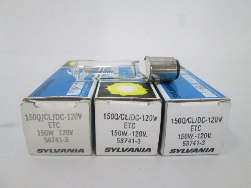 LOT 3 NEW SYLVANIA 150Q/CL/DC-120V TUNGSTEN HALOGEN BULB LAMP LIGHT 150W D292148