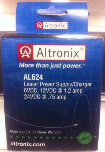 Brand New Altronix AL624 Linear Power Supply, Switch selectable 6, 12, 24VDC