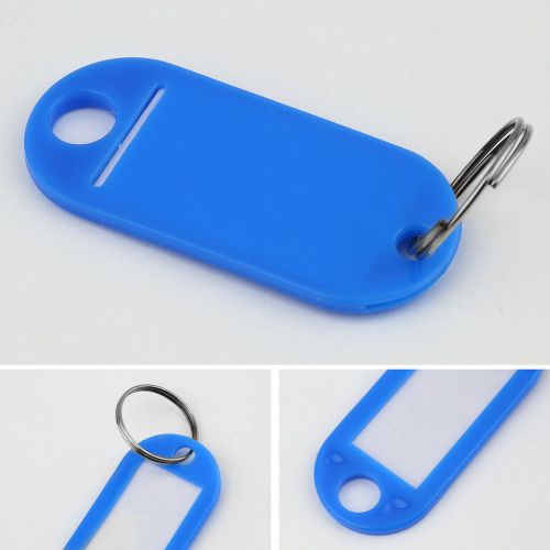 50pcs Colorful Plastic Keychain Key Cap Tags ID Label Name Tags Split Ring T7