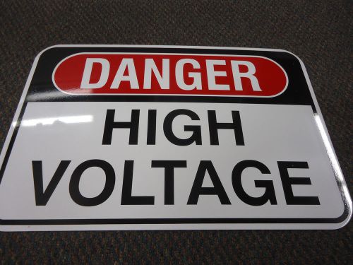 &#034;DANGER HIGH VOLTAGE&#034; BIG METAL Hanging Sign (18&#034; by 12&#034;)