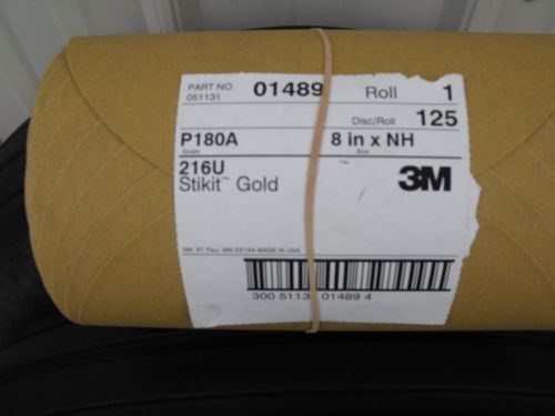 1 Roll  3M Stikit Gold 8 in Disc Roll  216U 180A  grit 125 ct roll  # 01489