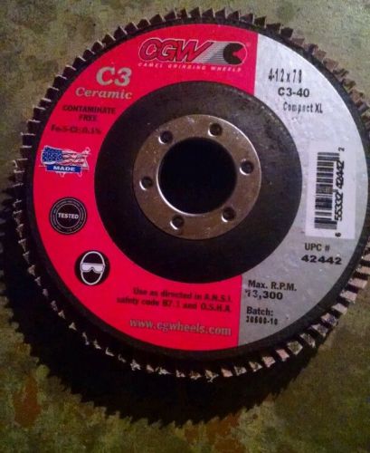 CGW Camel Grinding Wheels - Flap Disc C3-40 Ceramic 4-1/2&#034; x 7/8&#034;   Qty10  42442