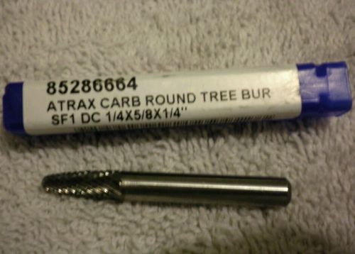 Atrax Carbide Round Tree Shape Burr  sf1.  1/4&#034; X5/8&#034;X1/4&#034; NEW!