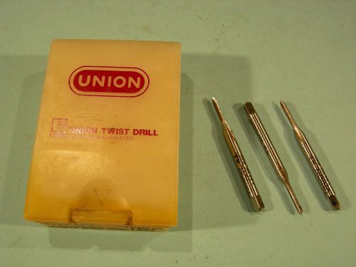 Qty 3 New Unoin 1-64 NC GH1 HSS 2 Flute Spiral Point Plug Precision Ground