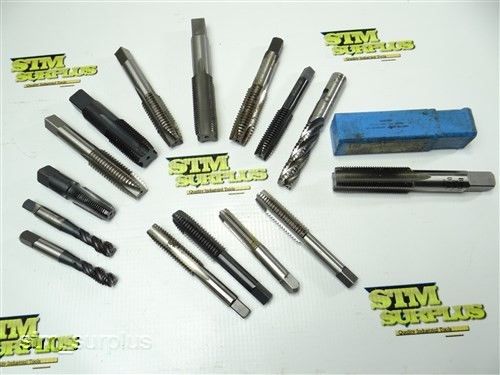 NICE LOT OF 15 HSS HAND TAPS 3/8&#034;-24 NF TO 3/4&#034;-16 NF BUTTERFIELD GTD